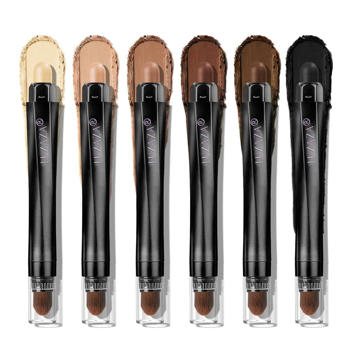 Neutral Eyeshadow Stick Makeup 6PCS Set, Brown Nude Metallic Shimmer Matte Cream Eye Shadow Palette Eyeliner Brightener Pencil Crayon, Halloween Makeup - BROWN CANYON
