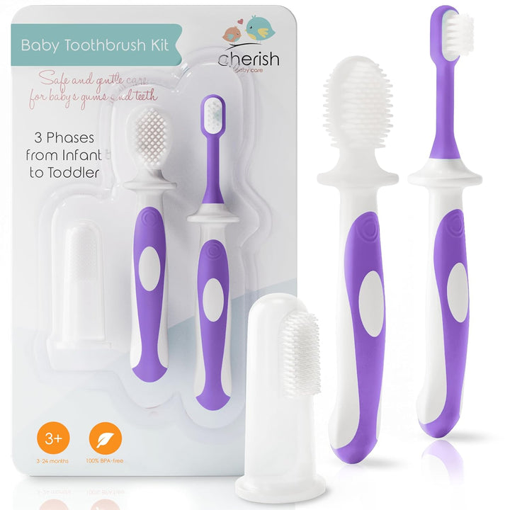 Baby Toothbrush & Toddler Toothbrush Set (0-2 Years) - Bpa-Free & Safety-Tested, 2023 Award Winner, Food-Grade Silicone (Teal)