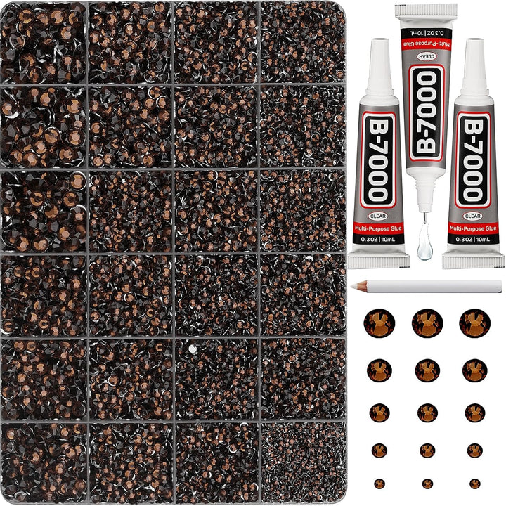 30000Pcs Resin Jelly Rhinestones for Crafting Bedazzling, Multicolor 3Mm Flatback Gems for Crafts Clothing Clothes Tumblers Shoes Nails, Flat Back Mixed Color Bulk Bedazzler Kit Jewels with B7000 Glue