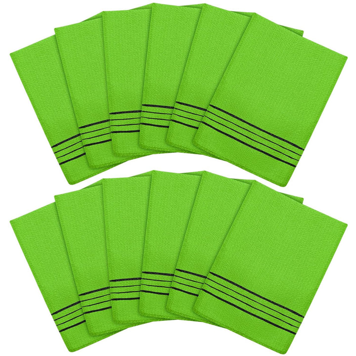 12 Pieces Korean Exfoliating Mitt Glove Italy Towel Body Skin Scrubber Exfoliating Scrubber for Remove Dead Skin Washcloth Korean(Small,Yellow, Green, Blue, Pink)