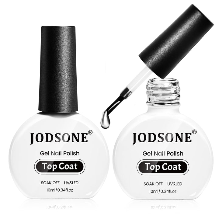 2 Bottles 10Ml of Top Coat Base Coat Gel Polish Set Bright Surface at Home DIY Nail Salon Girl Gift, Transparent