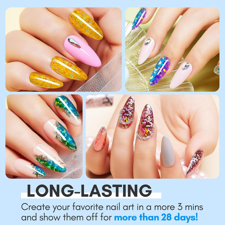 Nail Foil Glue Gel for Nail, Foil Gel Transfer for Nails Art Stickers Strong Adhesion Foil Transfer Gel Soak off Salon DIY UV LED Lamp Required 15ML(0.5 Fl.Oz)