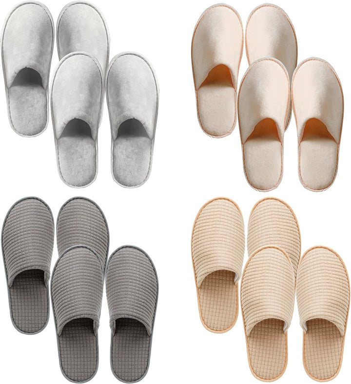 6-10 Pairs Spa Slippers, Non Slip Disposable Slippers for Guest, Washable Reusable, Which Can Be Used as Women Men, House, Indoor, Bathroom, Bedroom, Hotel, Bride Slippers