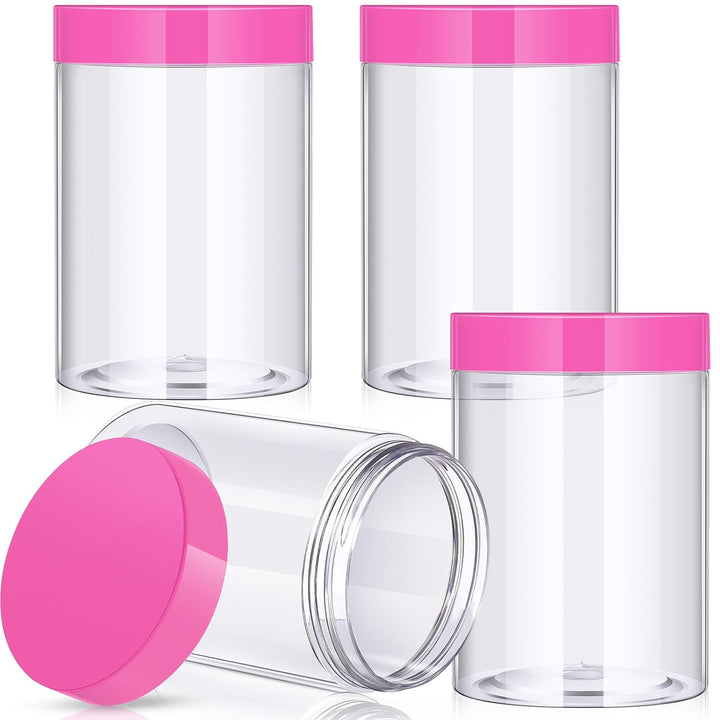 4 Pieces round Wide-Mouth Leak Proof Plastic Container Jars with Lids for Travel Storage Makeup Beauty Products Face Creams Oils Salves Ointments DIY Making(1 Ounce,White)