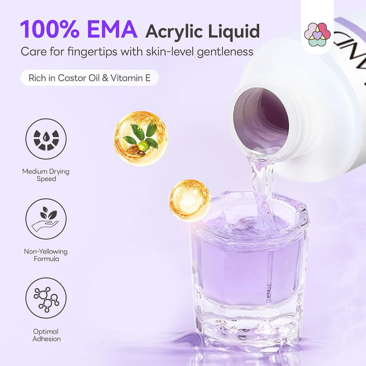 Advanced Acrylic Nail Kit for Beginners: 30G Clear Acrylic Powder and Liquid Set with Brush Forms Manicure Tools Extension Nails Kit Beginner with Everything for Home DIY Nail Art Salon