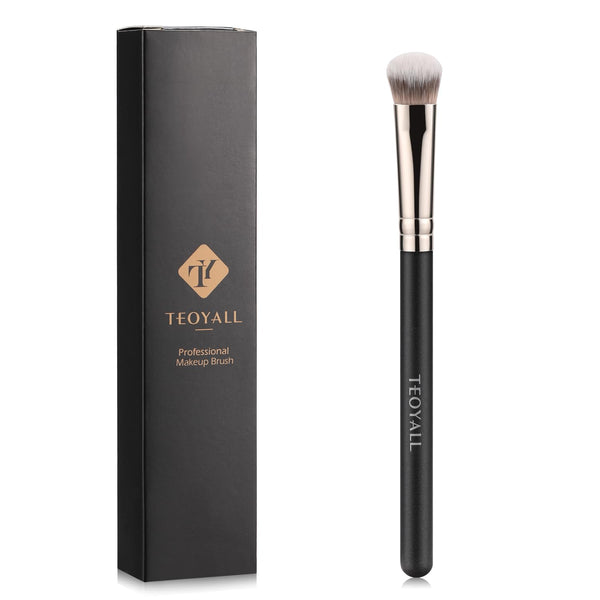 Under-Eye Concealer Brush, Small Flat Angled Synthetic Bristles Flawless Coverage Multitask Brush with Liquid Cream Powder
