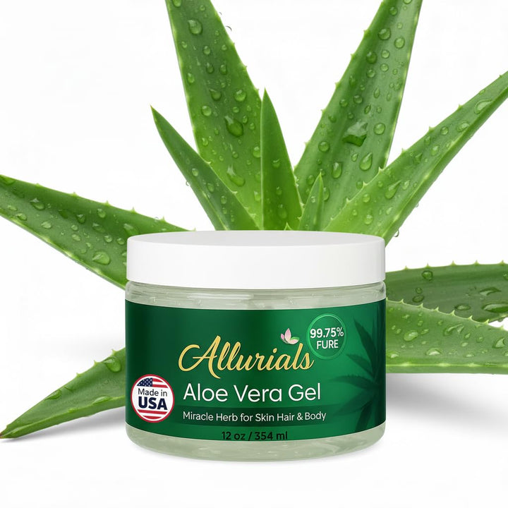 99.75% Pure & Organic Aloe Vera Gel - Made in USA, Clinically Tested & Dermatologist Approved, Hydrates & Heals Dry & Damaged Skin & Hair- 12 Oz