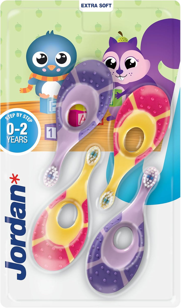 | Step 1 Baby Toothbrush | 0-2 Years, Soft Bristles, BPA Free | Green & Blue | 4 Pack