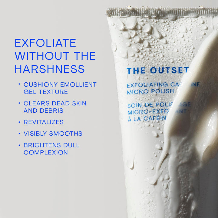Exfoliating Caffeine Micro Polish - Gentle Fragrance Free Physical Face Scrub for Everyday - Awakening, Smoothing - Clean, Vegan, Gluten Free - All Skin Types, Sensitive Skin - 3.3 Fl Oz