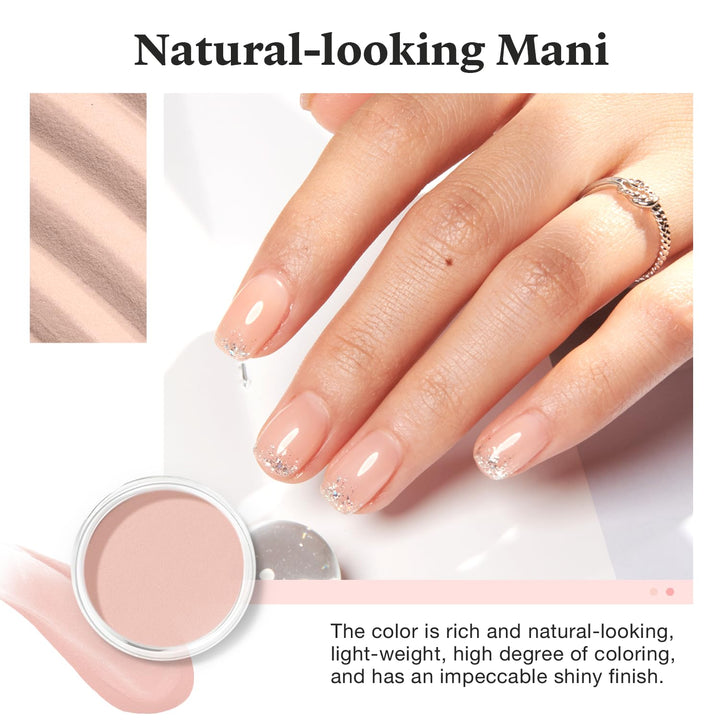 Translucent Dip Powder - Nail Bed Color 2Oz/56G, Sheer Nude Semi-Transparent Clear Soft Peach Pink Dipping Powder Crystal Natural Nail Art Starter Manicure Salon DIY Home for Starter Gift