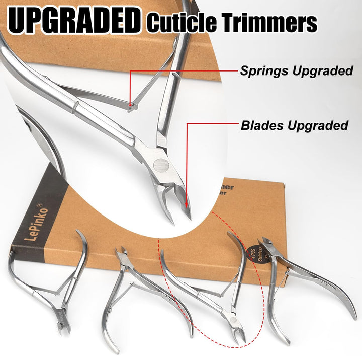 4 Packs Upgraded Cuticle Trimmer Kit, Sharp Dead Skin Clipper, Labor-Saving Cuticula Remover for Fingernail Toenail, Manicure Pedicure Tool for Women Men, 5Mm Jaw