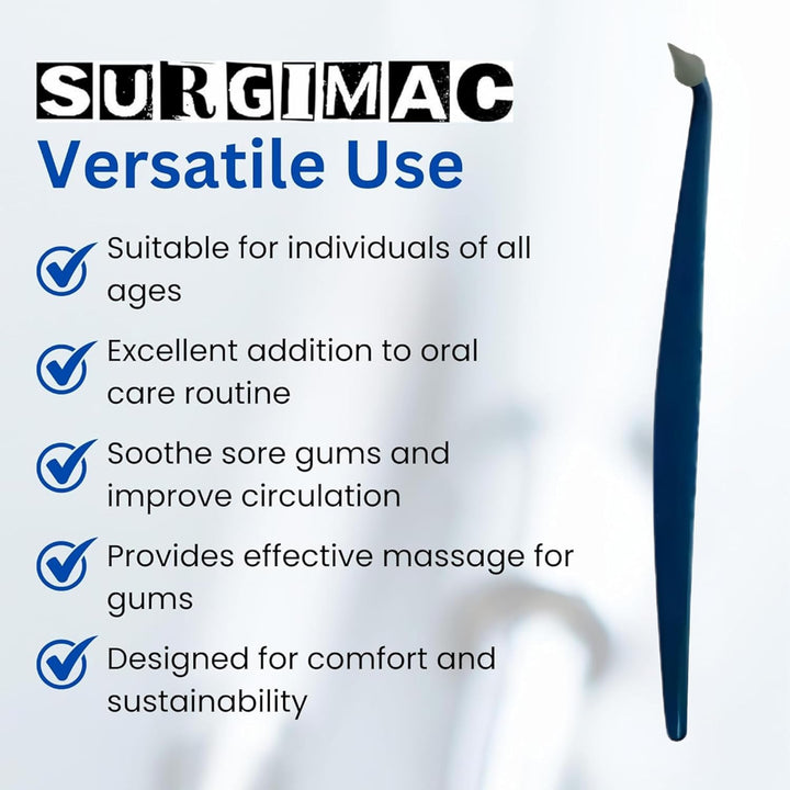 Gum Massager Dental Picks – Rubber Tip Oral Care Tools, Floss Picks for Teeth Cleaning, Plaque Remover, Soft Gum Stimulators | 3-Pack