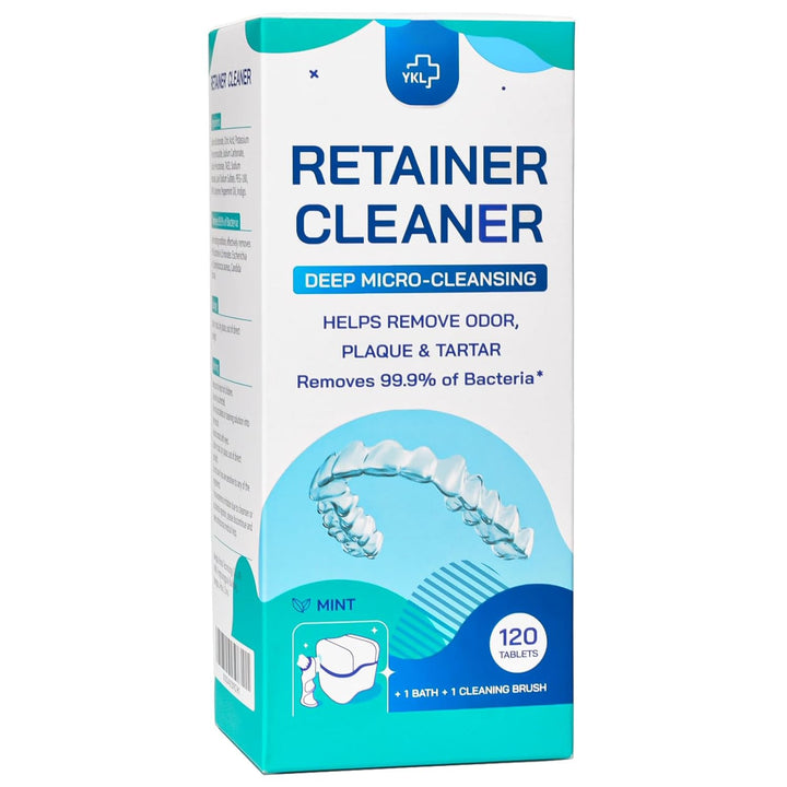 Retainer & Denture Cleaner Tablets - 4 Months Supply (120 Pcs) Dental Retainers for Aligner - Mouth & Night Guards - False Teeth Whitening - Removes Odor & Plaque (120 Pcs)
