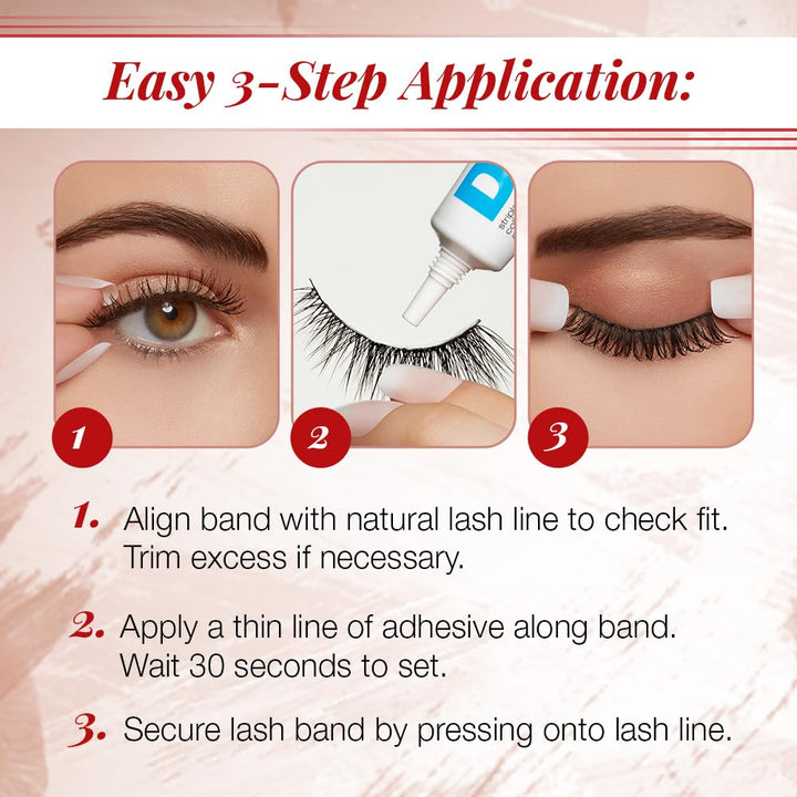 Naked Strip Lashes 421 – Natural-Looking, Long-Lasting False Eyelashes with Invisiband for Seamless Blend, 4 Pairs, 1-Pack