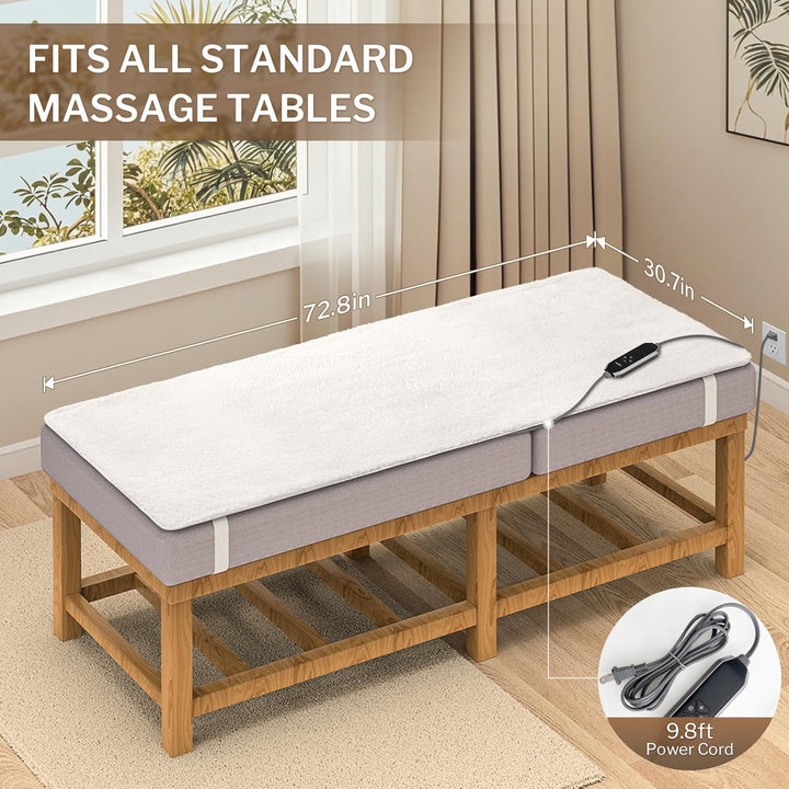 Luxeheat Massage Table Warmer Heating Pad, 30" X 72" Soft Fleece Professional Massage Therapy Bed Warmer with 10 Heat Settings, 1-9 Hours Auto Off, Rapid Heating
