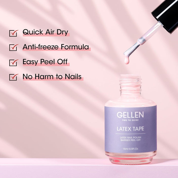 Liquid Latex for Nails, Peel off Cuticle Guard for Nail Polish Skin Barrier Protector Nail Art Liquid Latex Tape for Manicure Home Salon 15Ml Pink Cuticle Protectors Gifts for Women