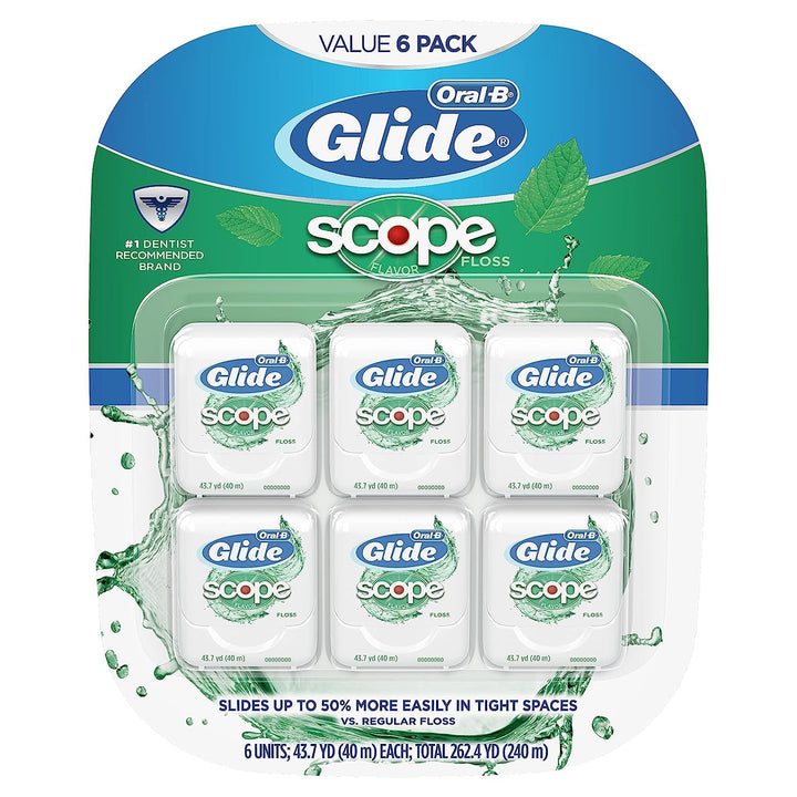 Glide Dental Floss, Scope Flavor, 40M (Pack of 6)