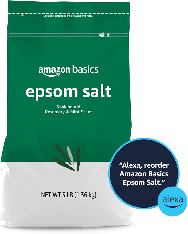 Epsom Salt Soaking Aid, Rosemary & Mint Scent, 3 Pound (Pack of 1) (Previously Solimo)
