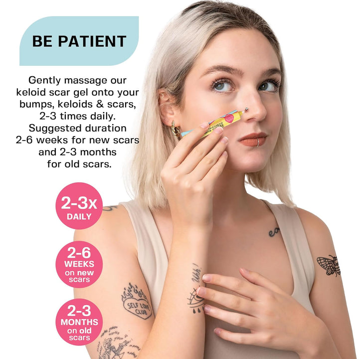 Keloid Bump Removal Gel | Natural Piercing Bump Treatment & Keloid Scar Gel | Keloid Scar Removal for All Scars, Keloids & Piercing Bumps | Soothing Piercing Aftercare | 2 Oz