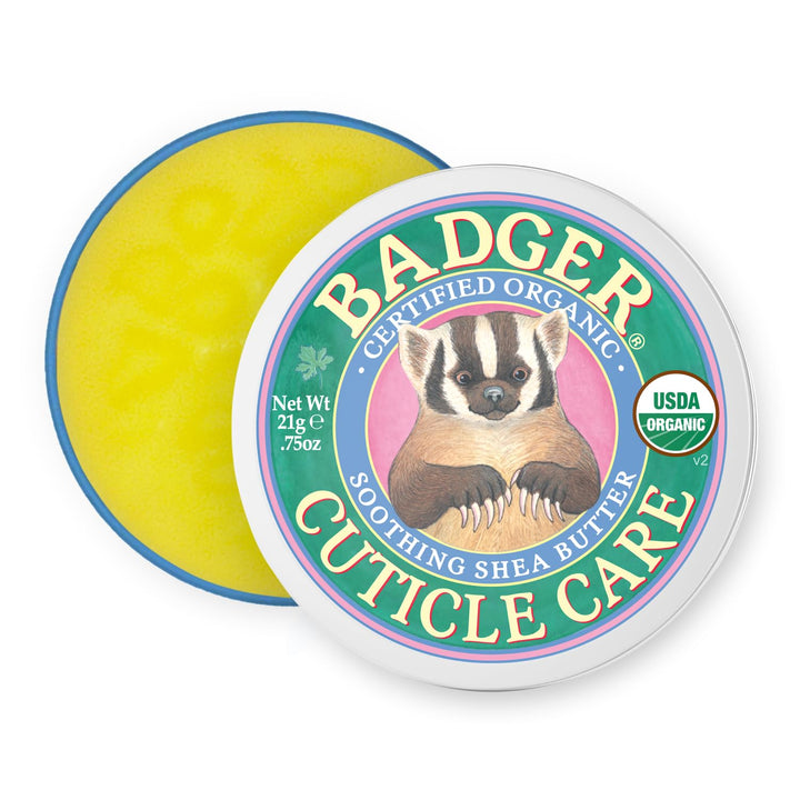 Cuticle Care, 100% Organic Cuticle Cream for Natural Nail Care, Soothe & Restore Dry & Splitting Cuticles, Rich Shea Butter, Light Citrus Scent, .75Oz Tin