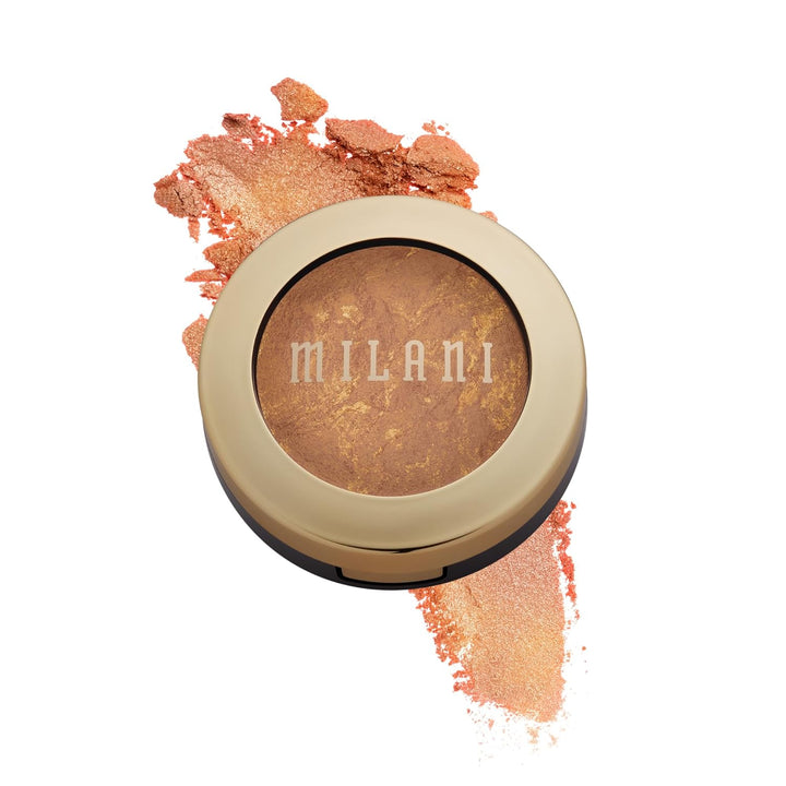 Bronzer Powder - Baked Bronzer Made in Italy, Bronzing Shimmer Highlighter Makeup for Contour -Dolce
