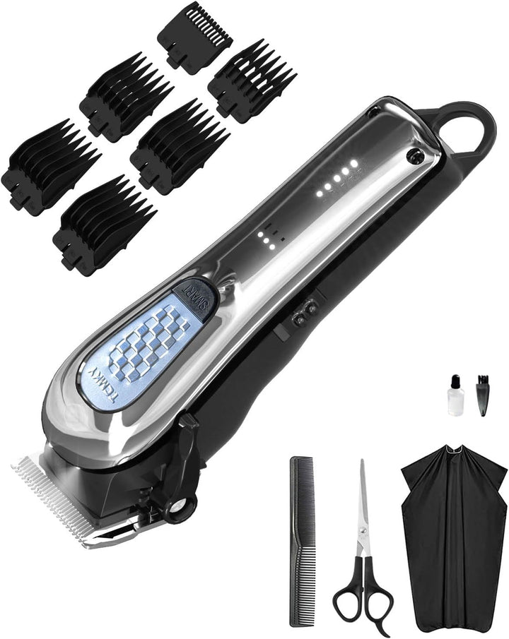 Hair Clippers for Men Professional Clippers for Men Cordless&Corded Barber Clippers for Hair Cutting & Grooming. Rechargeable Hair Trimmer Kit for Household (Red)