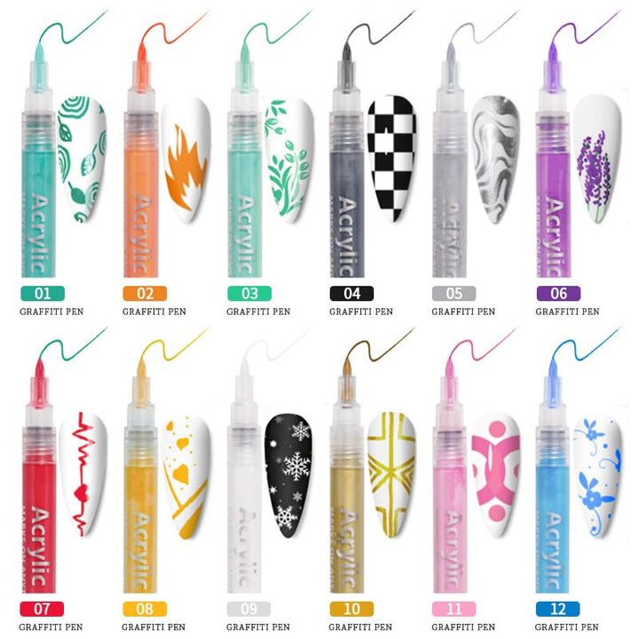 Nail Polish Pens Quick Dry, 1 PCS Nail Art Pen, Nail Art Markers, Acrylic Paint Pens, Nail Pencil, DIY Drawing Painting Liner Pen, Nail Design for Nails DIY French Manicure (White)