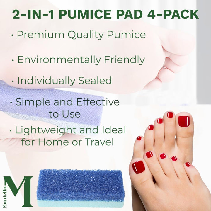 Pumice Stone for Feet- Foot Scrubbers for Shower and Foot Tub- Pumice Stone for Feet Callus Remover- Double Sided Foot Scrubber Dead Skin Remover- 4 Pack