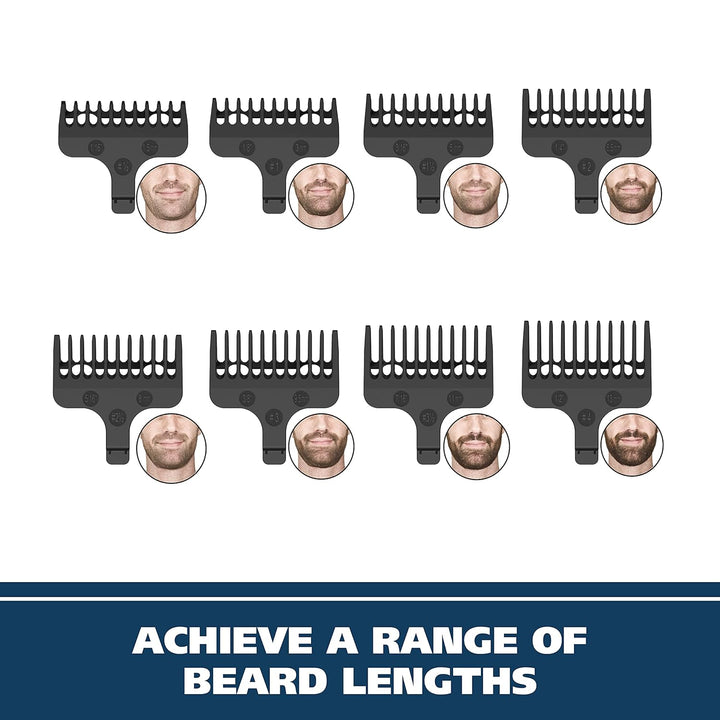 Aqua Blade® Rechargeable Wet/Dry Lithium-Ion Deluxe Beard Trimmer for Men - Interchangeable Heads for Detailing, Hair, Mustache and Body Grooming - Model 9899-100