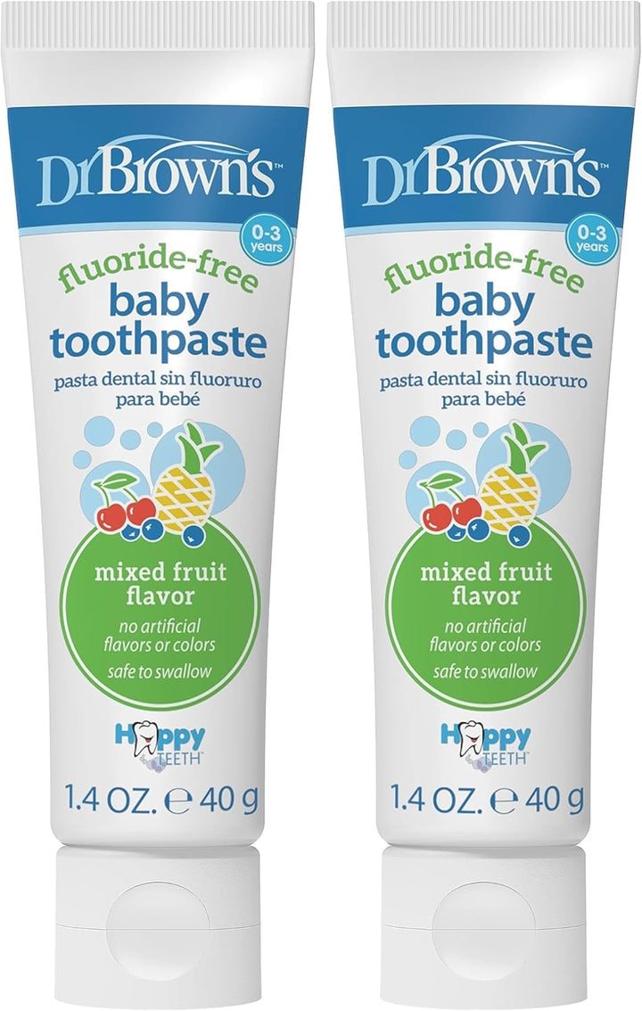 Fluoride-Free Baby Toothpaste, Safe to Swallow, Apple Pear, 1-Pack, 1.4Oz/40G, 0-3 Years