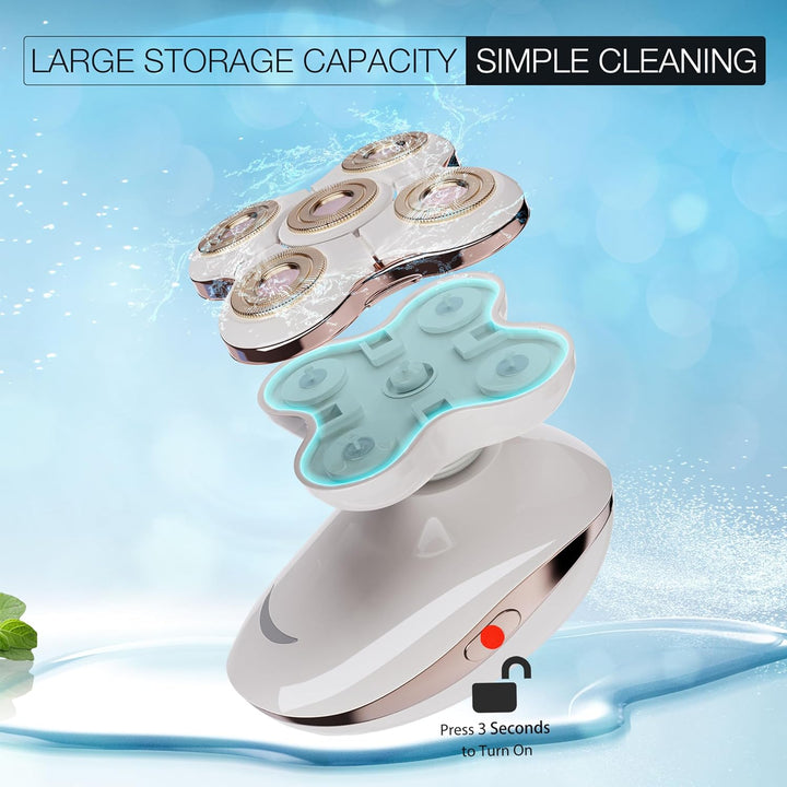 Electric Razors, Best Shaver, Rechargeable Trimmer with Detachable Head for Women'S Legs, Bikini, Face, Lips Hairs, Cordless Wet Dry Facial Hair Removal for Women