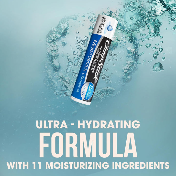 Moisturizer Original Lip Balm Tubes, SPF 15 and Skin Protectant - 0.15 Oz, 3 Count (Pack of 1)