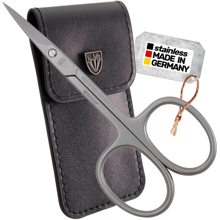 - Brand Quality STAINLESS STEEL INOX CURVED CUTICLE SCISSORS (1 PIECE) with Case for Manicure Pedicure - Nail Care by 3 Swords - Made in Germany