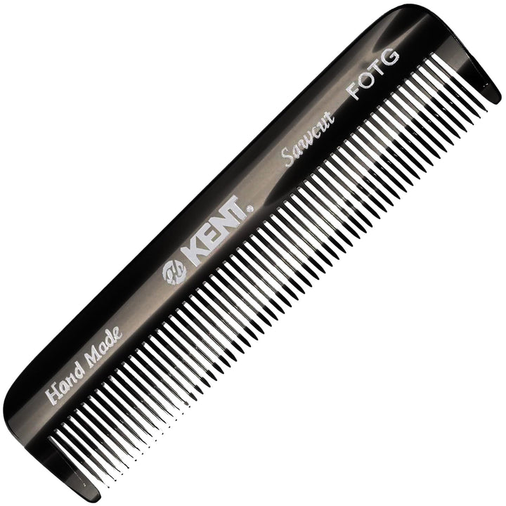 a FOT Tortoiseshell Fine Tooth Handmade Pocket Comb for Men, Women and Kids, Hair Comb Straightener for Grooming and Styling, Beard and Mustache, Saw Cut and Hand Polished, Made in England