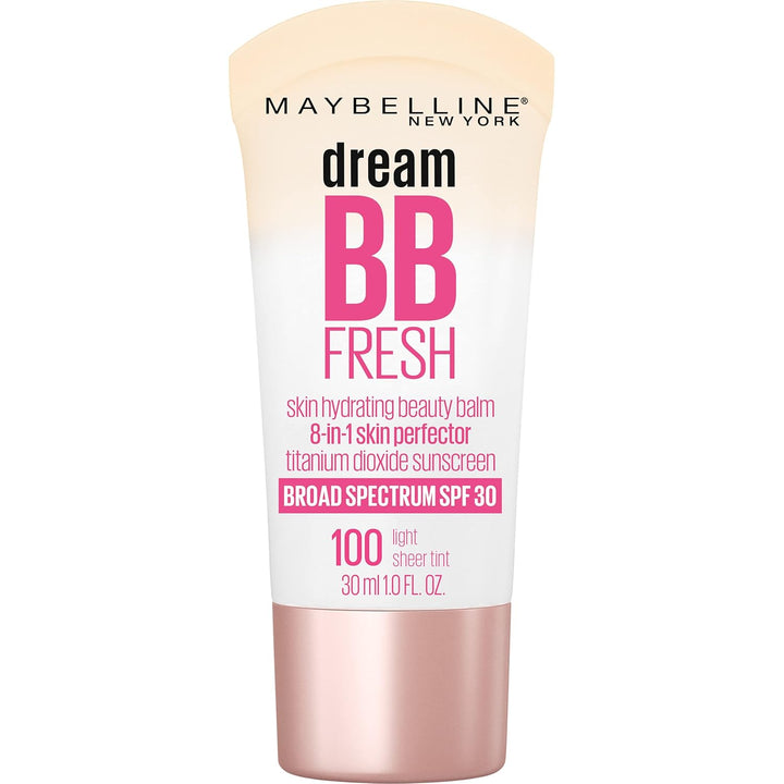 Dream Fresh Skin Hydrating BB Cream, 8-In-1 Skin Perfecting Beauty Balm with Broad Spectrum SPF 30, Sheer Tint Coverage, Oil-Free, Medium, 1 Fl Oz