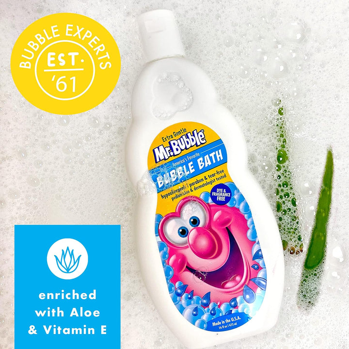 Extra Gentle Bubble Bath - Hypoallergenic, Tear Free Bubble Bath Solution Perfect for Sensitive Skin (Pack of 2 Bottles, 16 Fl Oz Each)