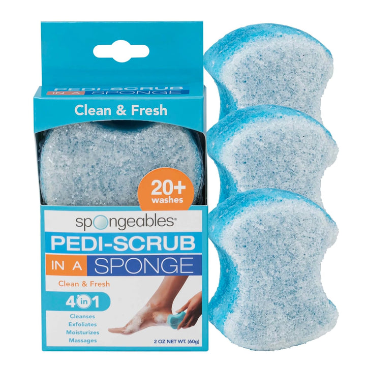 Spongables Pedi Scrub Foot Exfoliating 20+ Wash Sponge