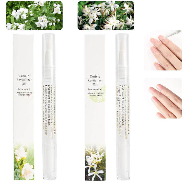 2PCS Cuticle Oil Pens for Nail Care,Cuticle Revitalizer Oil Pen with Soft Brush,Cuticle Oil to Prevent Nail Cracking and Dry (Peach & Strawberry Flavor)