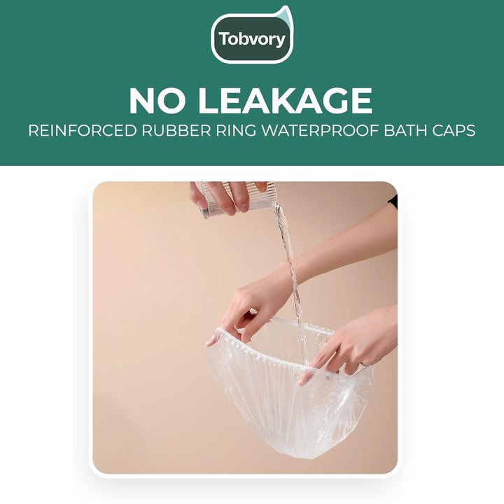 Disposable Shower Caps - 100PCS Shower Cap  Waterproof Plastic Shower Cap for Women Men for Hair - Extra Elastic Large Shower Caps for Bath, Hair Treatment, Conditioning in Home Hotel Travel