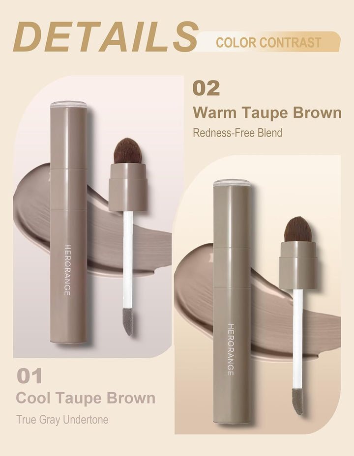 Cool Toned Liquid Contour Stick，Grey Nose Contour with Brush for Fair Pale Light Olive Skin,Long Lasting Cream Bronzer Gray, Blendable Lightweight Contouring Makeup Vegan & Cruelty-Free#01