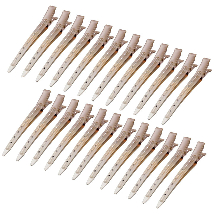 24 Packs Duck Bill Clips,  3.5 Inches Rustproof Metal Alligator Curl Clips with Holes for Hair Styling, Hair Coloring, Silver