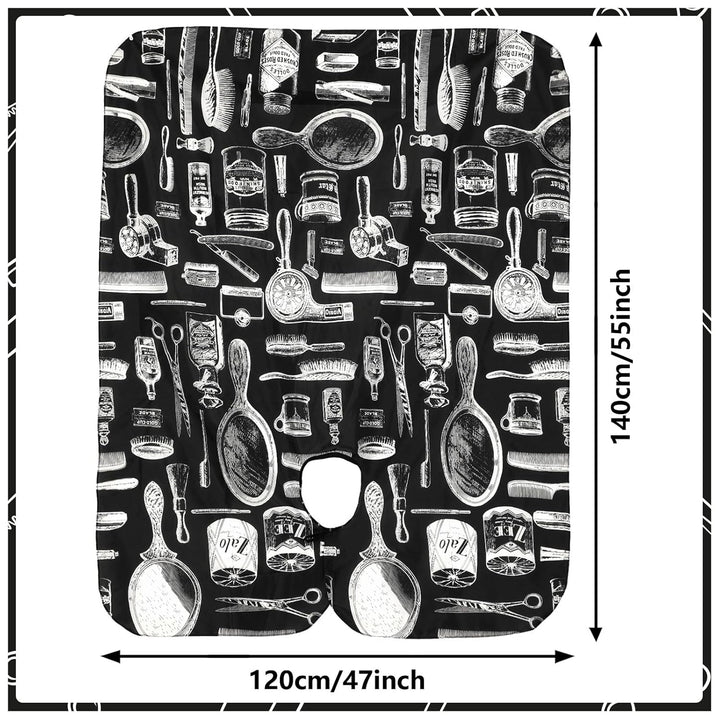 Professional Hair Cutting Cape, 2 Pcs Hairdressing Barber Salon with Closure Snap for Styling Coloring Hair Cutting Cape Accessories（Print Design）