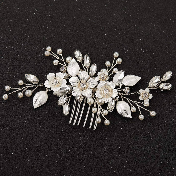 Handmade Wedding Hair Comb Clip Rhinestone Bridal Hair Comb Piece, Gold Hair Accessories for Brides Wedding