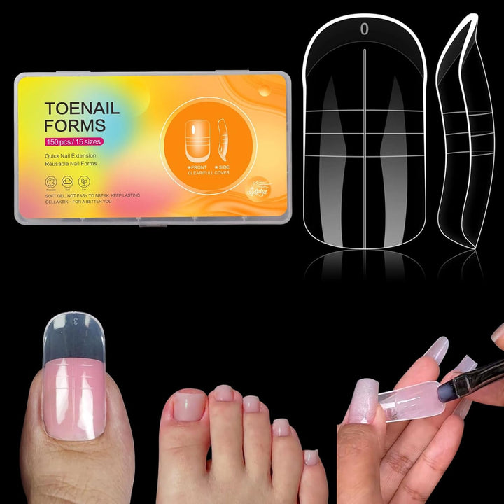 Nail Dual Forms for Poly Gel, 288PCS French Nail Forms, 8 Shapes, 12 Sizes Clear Poly Gel Nail Molds for DIY Nails Extension Kit for Salon-Quality Manicures at Home