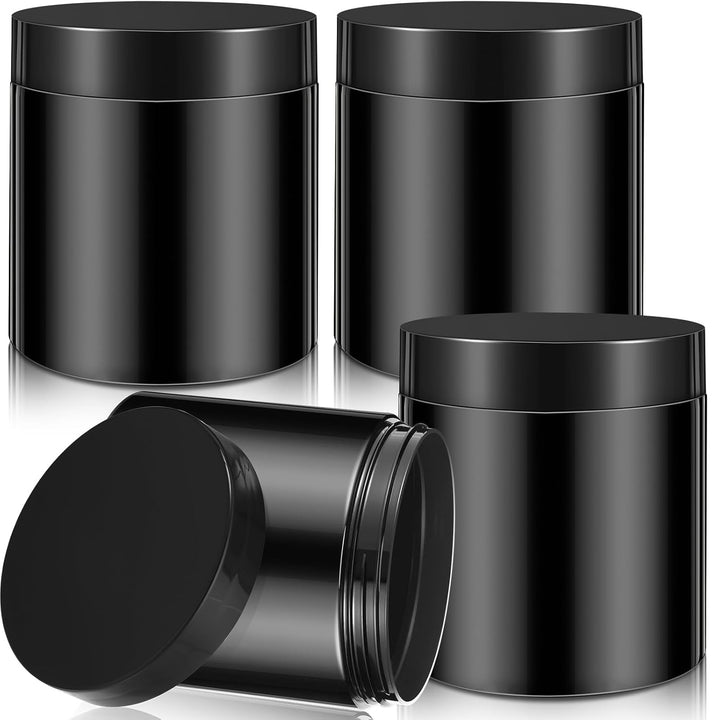 4 Pieces round Wide-Mouth Leak Proof Plastic Container Jars with Lids for Travel Storage Makeup Beauty Products Face Creams Oils Salves Ointments DIY Making(1 Ounce,White)