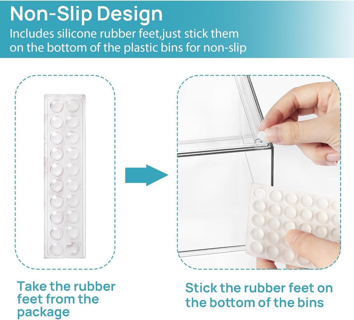 Stackable Storage Drawers Set of 5, Clear Plastic Organizer Bins for Beauty Supplies,Ideal for Vanity, Bathroom,Cabinet,Pantry Organization