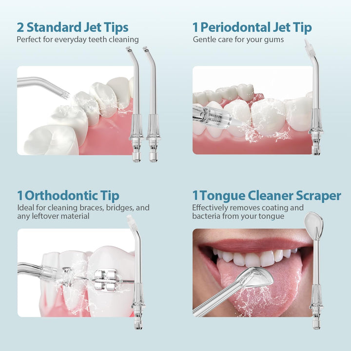 Water Flosser Replacement Tips for  Water Dental Flosser Power Flossers & Irrigator Accessories Ivory