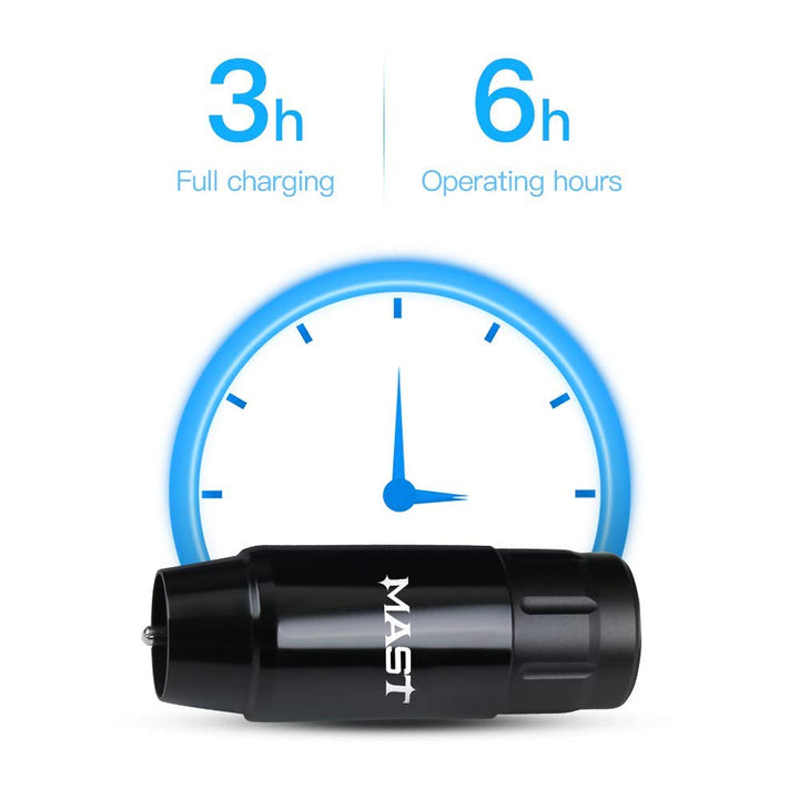 Mast Tour Cordless Tattoo Pen Machine Kit, Professional Rotary Cartridges Tattoo Gun, Replacement Tattoo Battery Power Supply QP-001