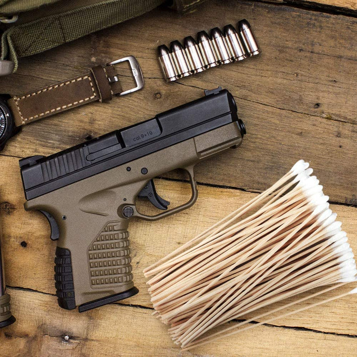 200 Pcs Count 6" Inch Long Cotton Swabs with Wooden Handles Cotton Tipped Applicator, Cleaning with Wood Handle for Oil Makeup Gun Applicators, Eye Ears Eyeshadow Brush and Remover Tool