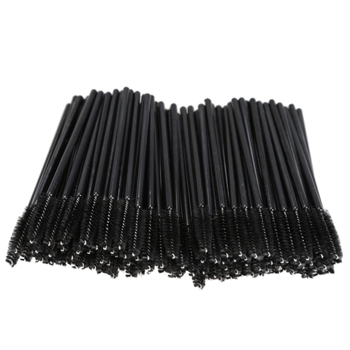 200 PCS Disposable Eyelash Brush Mascara Wands Spoolies for Eye Lash Extension, Eyebrow and Makeup (Black&Rose Red)